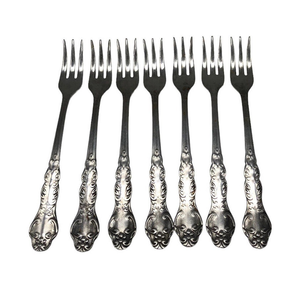 National Stainless Flatware Nancy Japan Forks Relish Olive Fish Long Lot 7